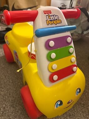 Fisher-Price Little People Yellow Ride-On Toy with Xylophone